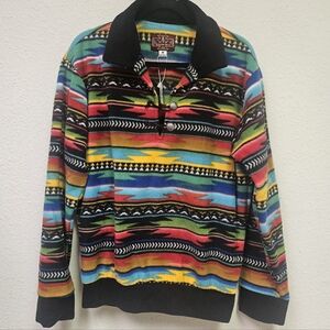 Fleece Aztec Patterned Pullover - Medium